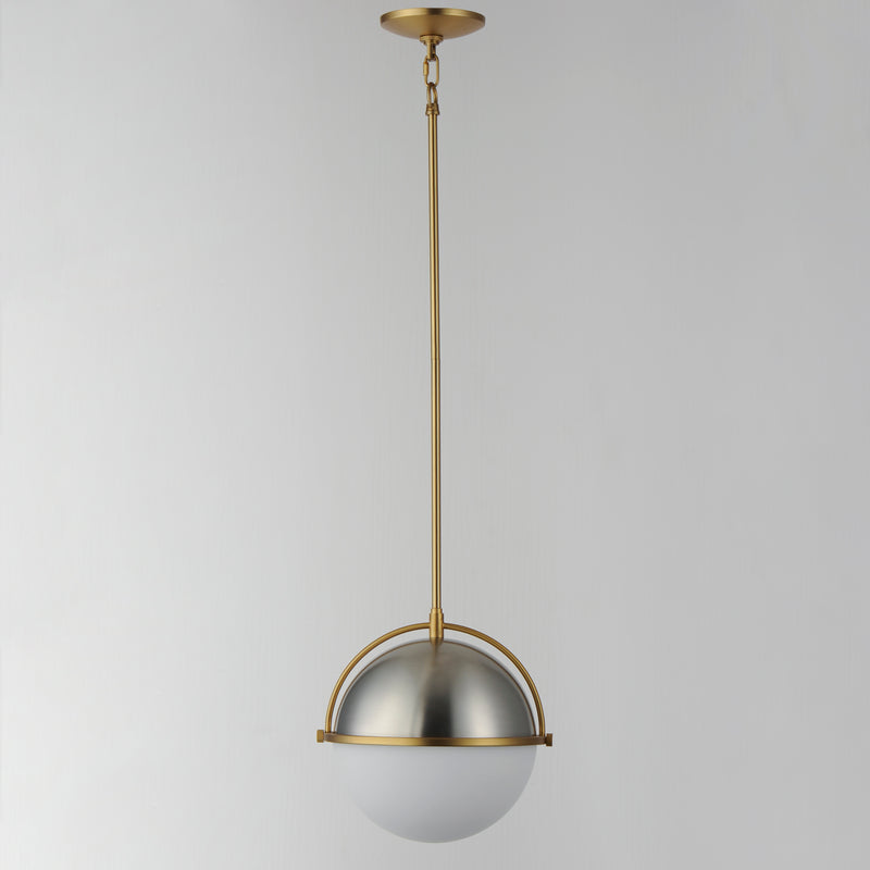Maxim 12412SWSNSBR Duke 12" Single Pendant | Satin Nickel / Satin Brass