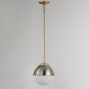 Maxim 12412SWSNSBR Duke 12" Single Pendant | Satin Nickel / Satin Brass