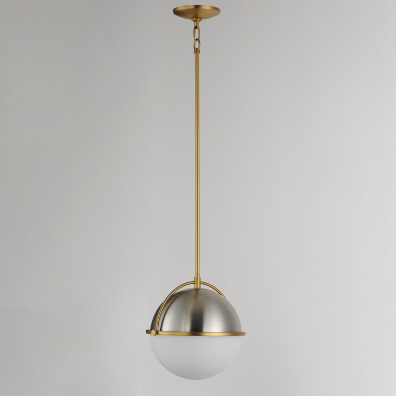 Maxim 12412SWSNSBR Duke 12" Single Pendant | Satin Nickel / Satin Brass