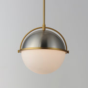 Maxim 12412SWSNSBR Duke 12" Single Pendant | Satin Nickel / Satin Brass
