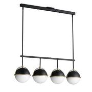 Maxim 12414SWBKWBR Duke 4 Light Linear Pendant | Black/Weathered Brass