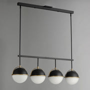 Maxim 12414SWBKWBR Duke 4 Light Linear Pendant | Black/Weathered Brass