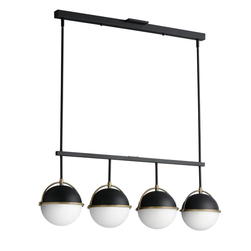 Maxim 12414SWBKWBR Duke 4 Light Linear Pendant | Black/Weathered Brass