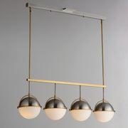 Maxim 12414SWSNSBR Duke 4 Light Linear Pendant | Satin Nickel / Satin Brass