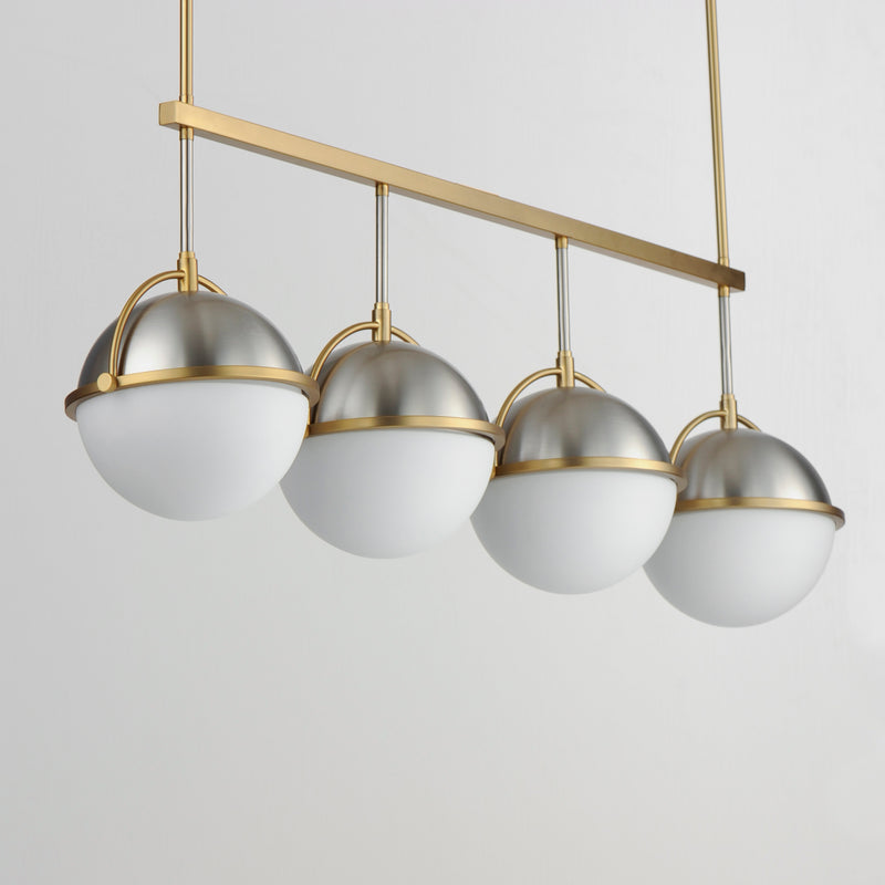 Maxim 12414SWSNSBR Duke 4 Light Linear Pendant | Satin Nickel / Satin Brass