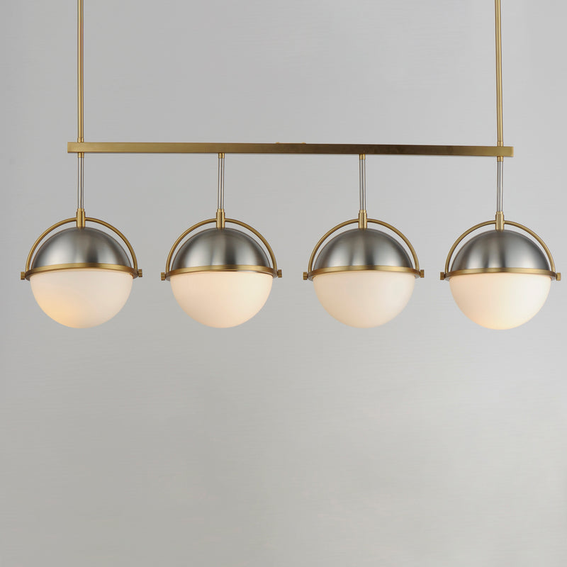 Maxim 12414SWSNSBR Duke 4 Light Linear Pendant | Satin Nickel / Satin Brass