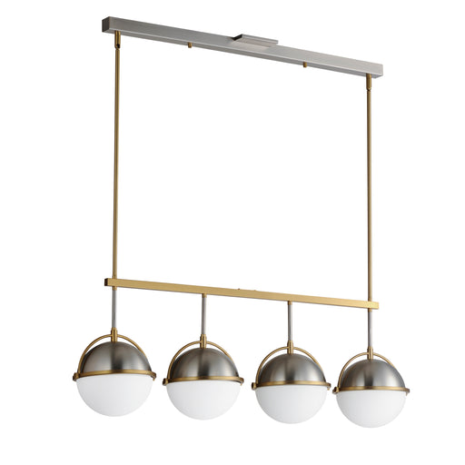 Maxim 12414SWSNSBR Duke 4 Light Linear Pendant | Satin Nickel / Satin Brass