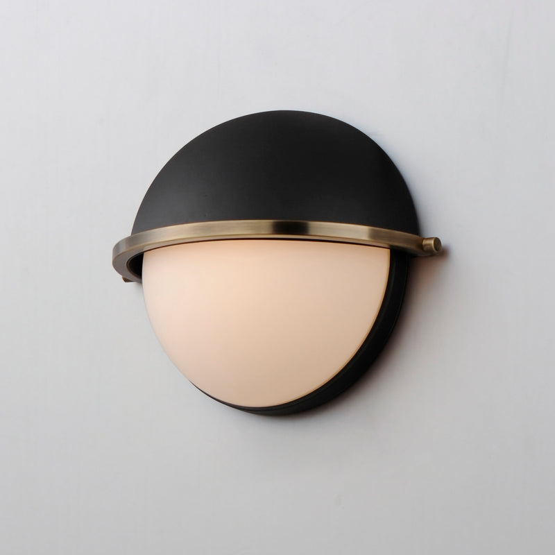 Maxim 12418SWBKWBR Duke Half Sconce | Black/Weathered Brass