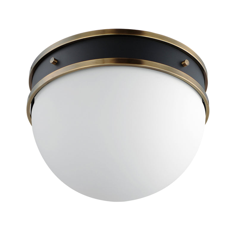 Maxim 12419SWBKWBR Duke 1 Light Flush Mount | Black/Weathered Brass