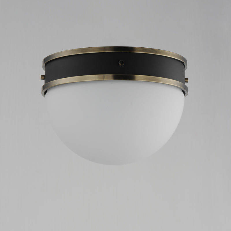 Maxim 12419SWBKWBR Duke 1 Light Flush Mount | Black/Weathered Brass