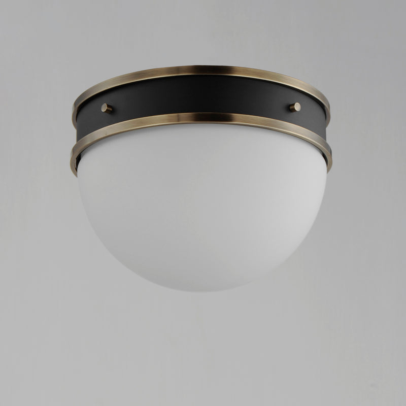 Maxim 12419SWBKWBR Duke 1 Light Flush Mount | Black/Weathered Brass