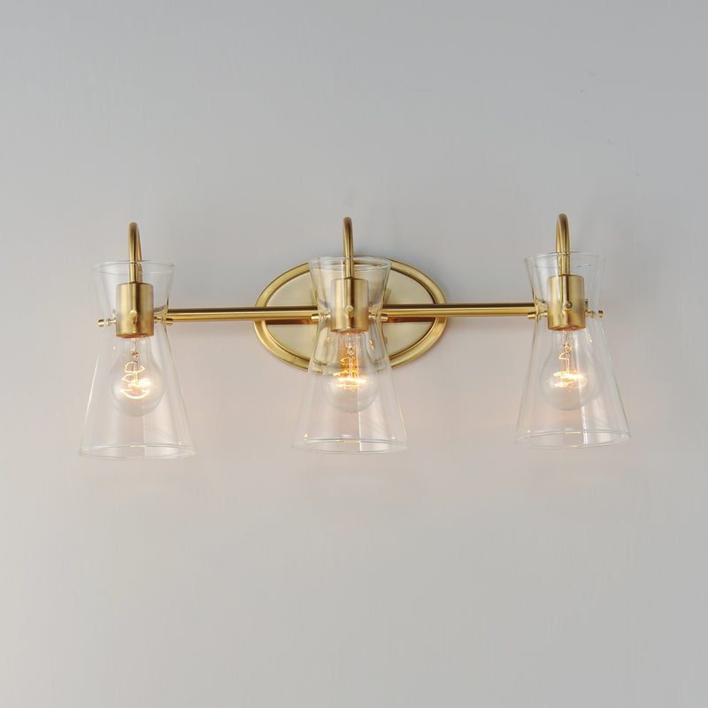 Maxim 12483CLNAB Ava 3 Light Bath Vanity | Natural Aged Brass