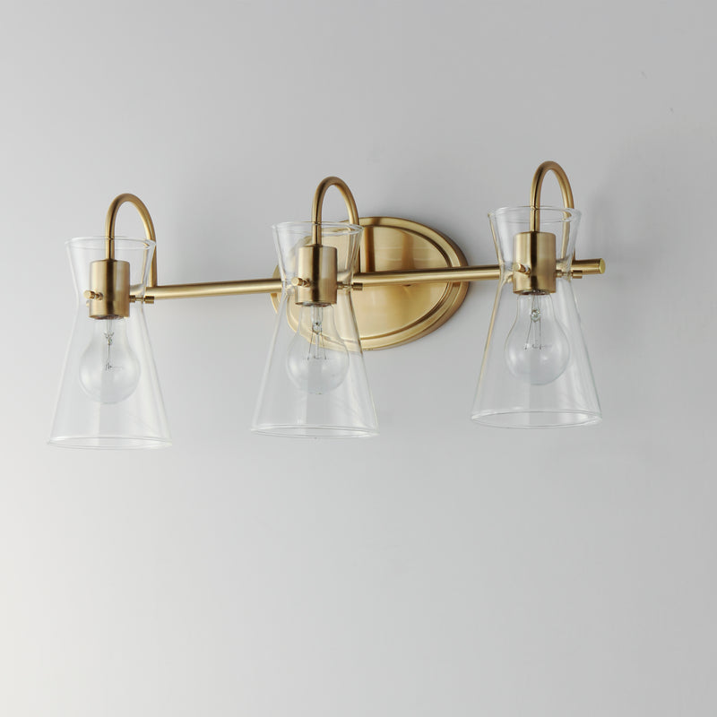 Maxim 12483CLNAB Ava 3 Light Bath Vanity | Natural Aged Brass