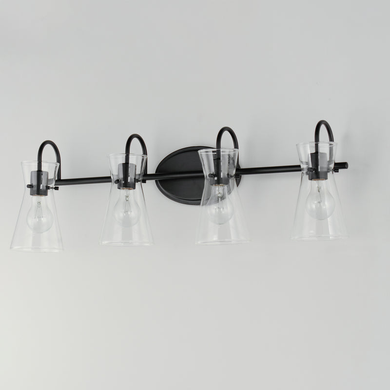 Maxim 12484CLBK Ava 4 Light Bath Vanity | Black