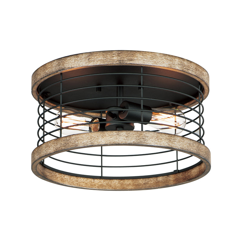 Maxim 12510DWBK Homestead 15" Semi Flush Mount | Driftwood / Black