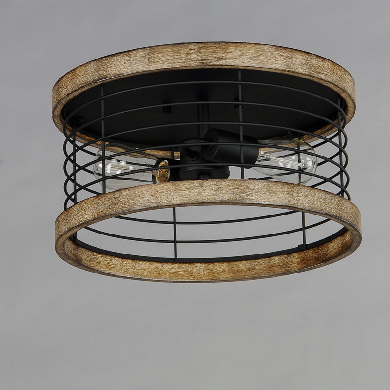 Maxim 12510DWBK Homestead 15" Semi Flush Mount | Driftwood / Black