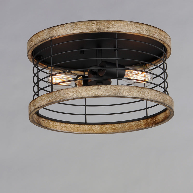 Maxim 12510DWBK Homestead 15" Semi Flush Mount | Driftwood / Black
