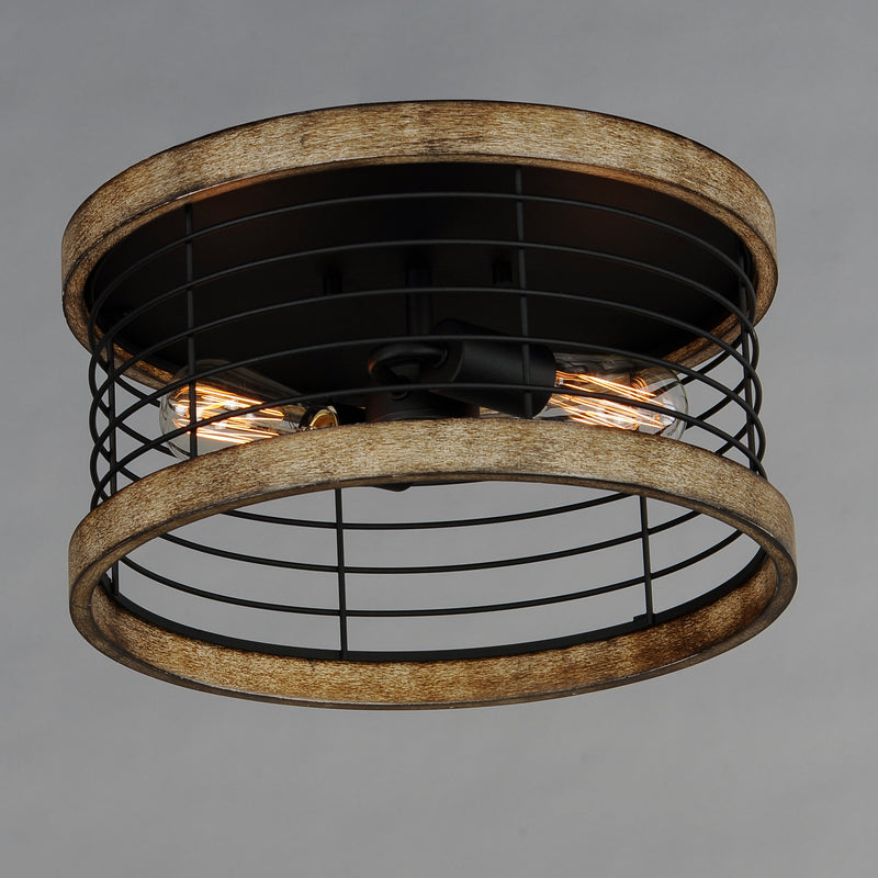 Maxim 12510DWBK Homestead 15" Semi Flush Mount | Driftwood / Black