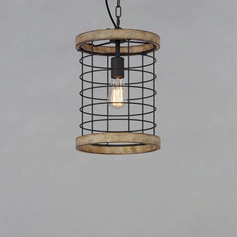 Maxim 12519DWBK Homestead 10" Single Pendant | Driftwood / Black