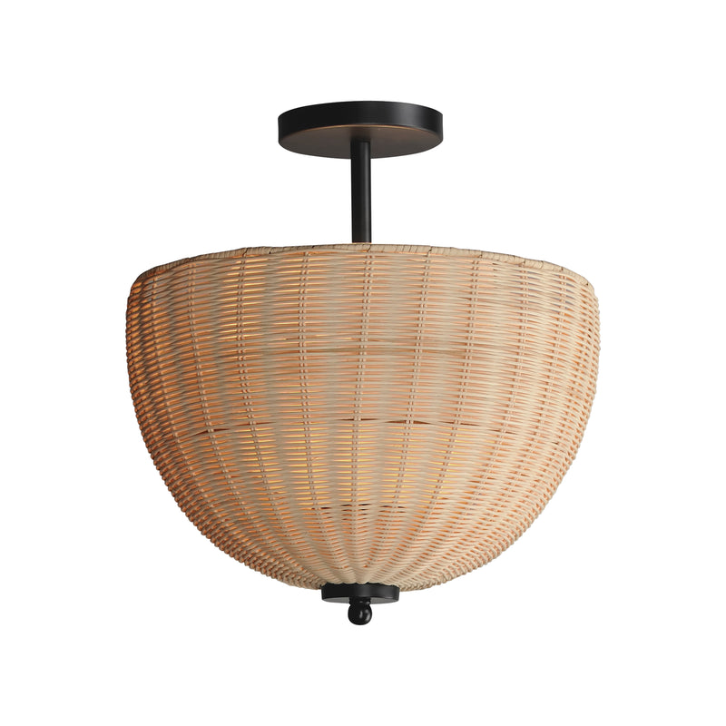 Maxim 12604NABK Maldives 2 Light Semi Flush/Pendant | Black