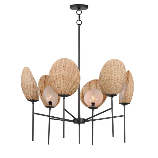 Maxim 12606NABK Maldives 6 Light Chandelier | Black
