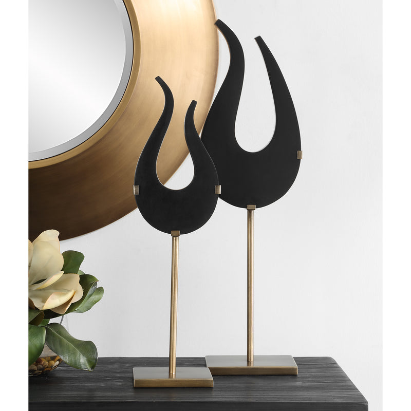 Uttermost Black Flame Sculptures, S/2 - ALCOVE LIGHTING