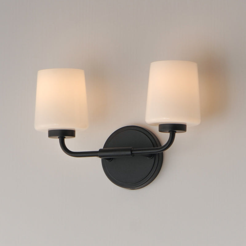 Maxim 12692WTBK Durham 2 Light Sconce | Black