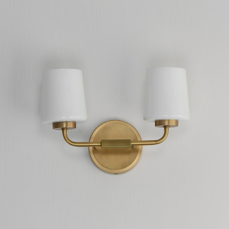 Maxim 12692WTNAB Durham 2 Light Sconce | Natural Aged Brass