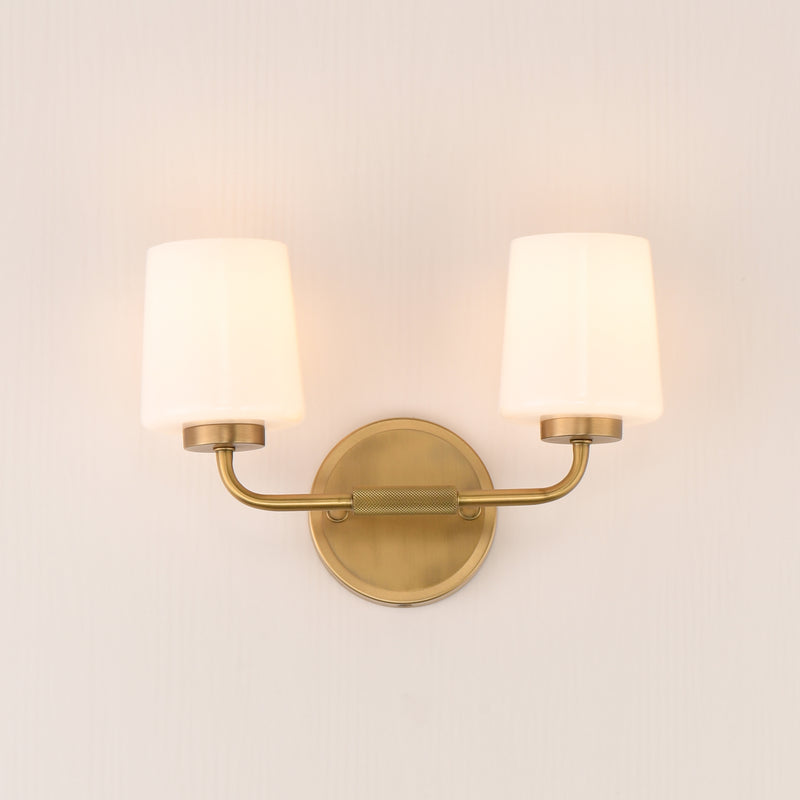 Maxim 12692WTNAB Durham 2 Light Sconce | Natural Aged Brass