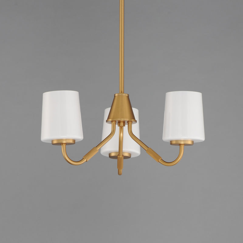 Maxim 12695WTNAB Durham 3 Light Chandelier | Natural Aged Brass