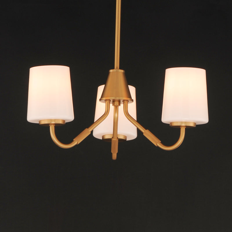 Maxim 12695WTNAB Durham 3 Light Chandelier | Natural Aged Brass