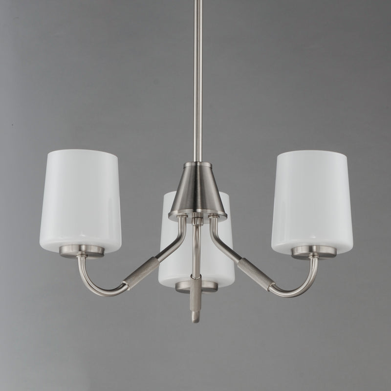Maxim 12695WTSN Durham 3 Light Chandelier | Satin Nickel