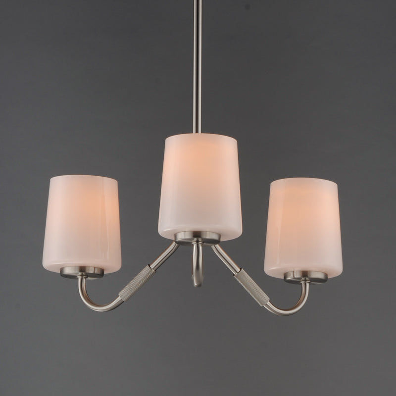 Maxim 12695WTSN Durham 3 Light Chandelier | Satin Nickel