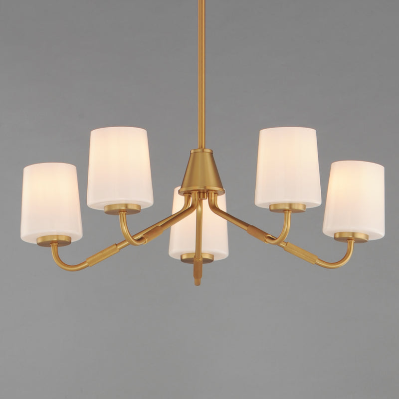 Maxim 12696WTNAB Durham 5 Light Chandelier | Natural Aged Brass