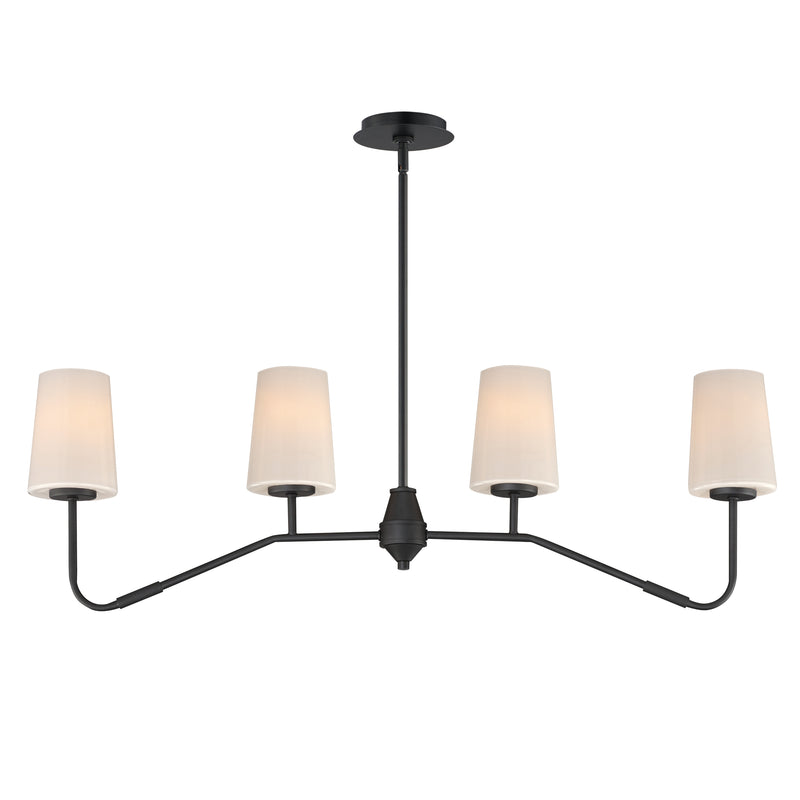 Maxim 12697WTBK Durham 4 Light Linear Chandelier | Black