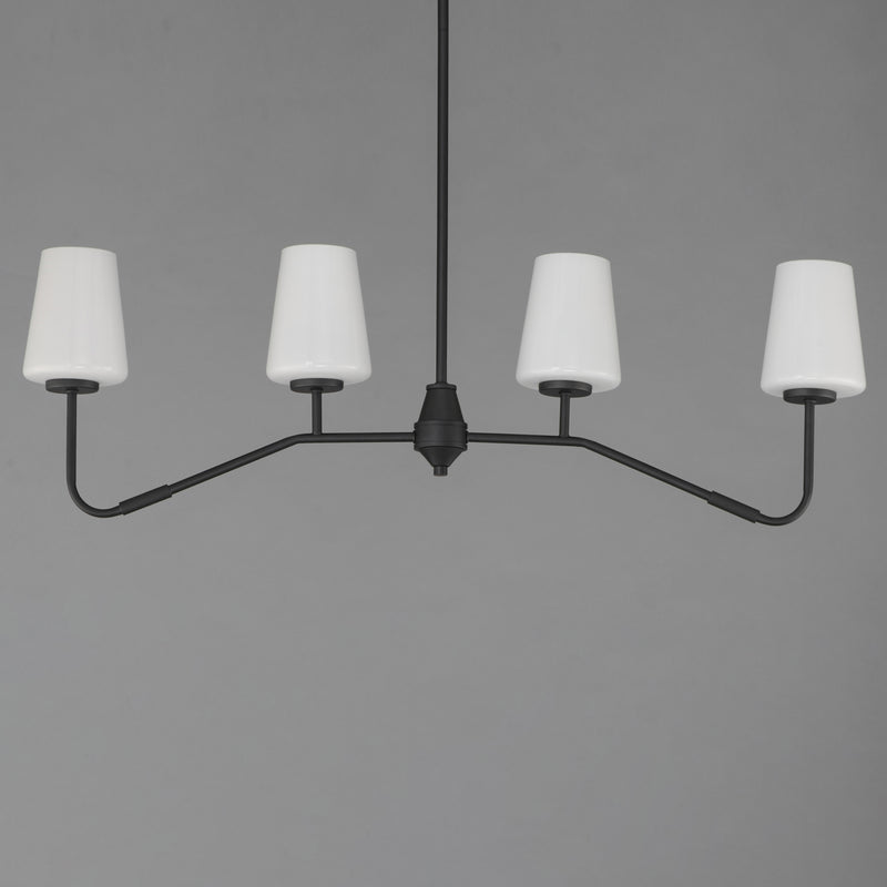 Maxim 12697WTBK Durham 4 Light Linear Chandelier | Black