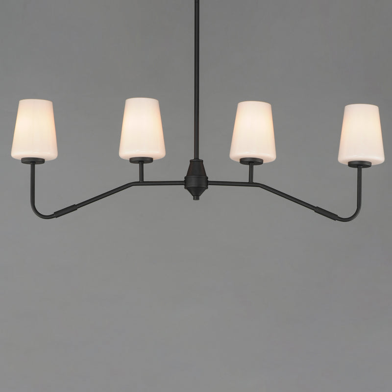 Maxim 12697WTBK Durham 4 Light Linear Chandelier | Black
