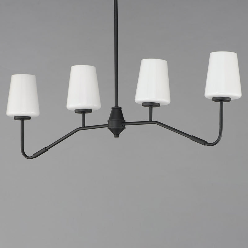 Maxim 12697WTBK Durham 4 Light Linear Chandelier | Black