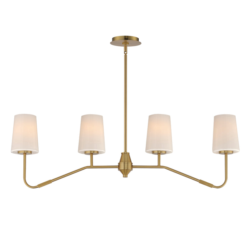 Maxim 12697WTNAB Durham 4 Light Linear Chandelier | Natural Aged Brass
