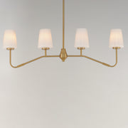 Maxim 12697WTNAB Durham 4 Light Linear Chandelier | Natural Aged Brass