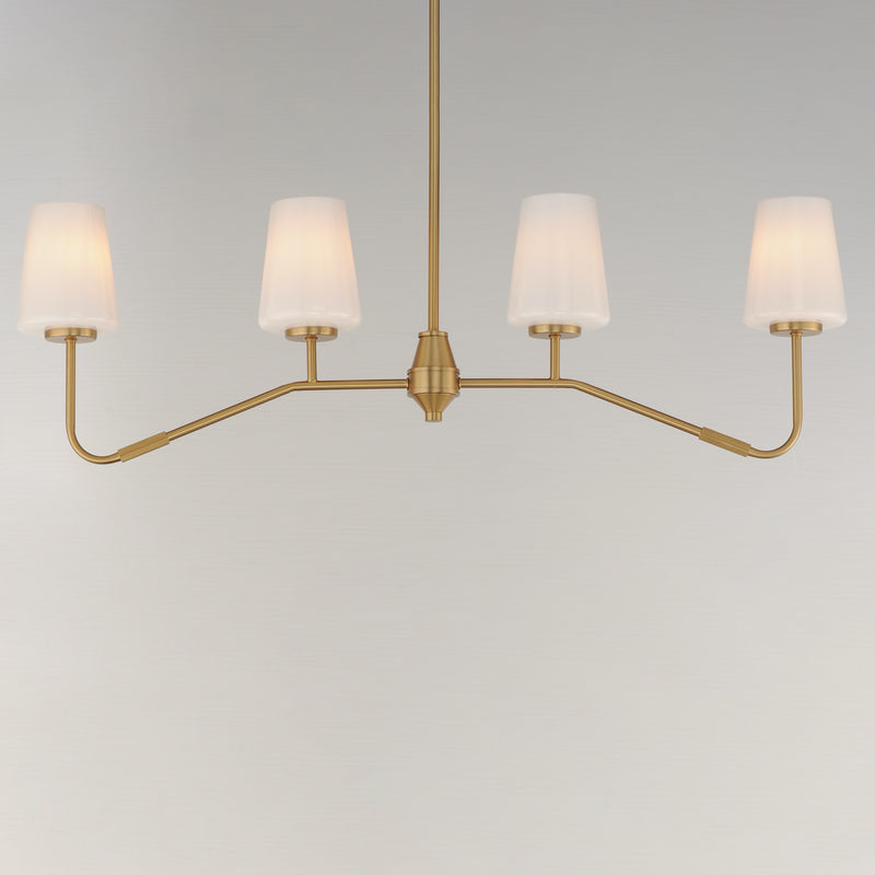 Maxim 12697WTNAB Durham 4 Light Linear Chandelier | Natural Aged Brass