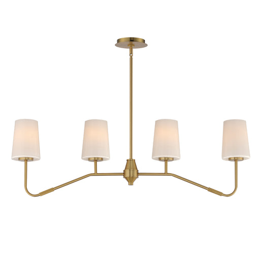 Maxim 12697WTNAB Durham 4 Light Linear Chandelier | Natural Aged Brass