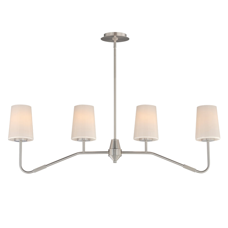 Maxim 12697WTSN Durham 4 Light Linear Chandelier | Satin Nickel