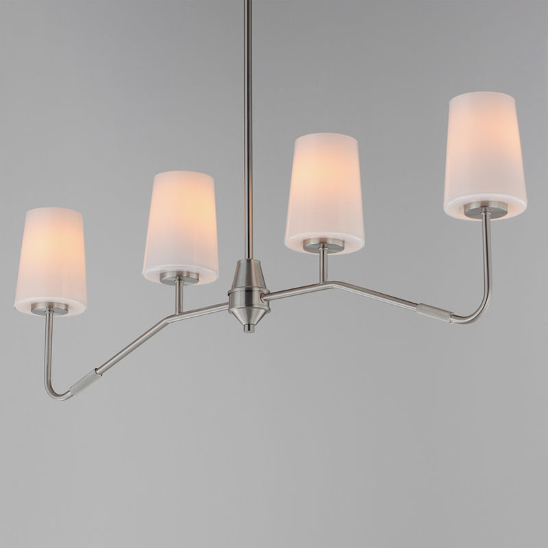 Maxim 12697WTSN Durham 4 Light Linear Chandelier | Satin Nickel