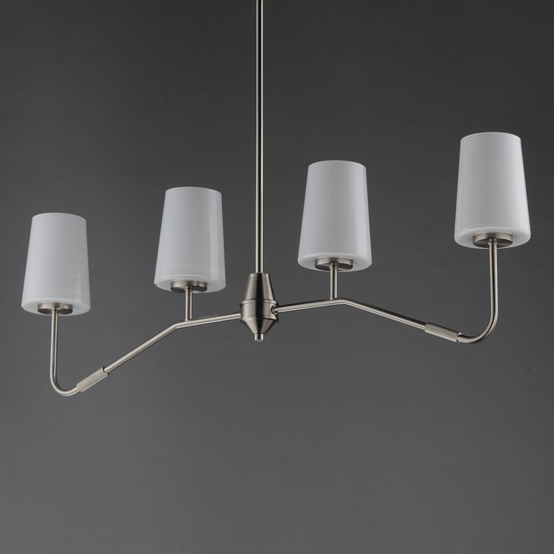 Maxim 12697WTSN Durham 4 Light Linear Chandelier | Satin Nickel
