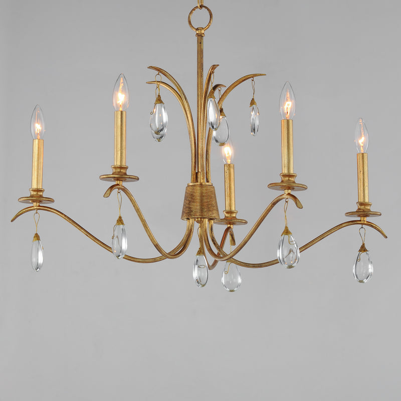 Maxim 12745CHGL Eden 5 Light Chandelier | Charcoal Gold Leaf
