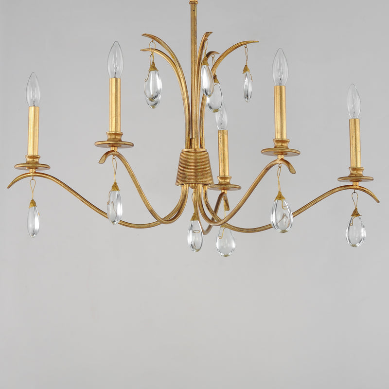 Maxim 12745CHGL Eden 5 Light Chandelier | Charcoal Gold Leaf