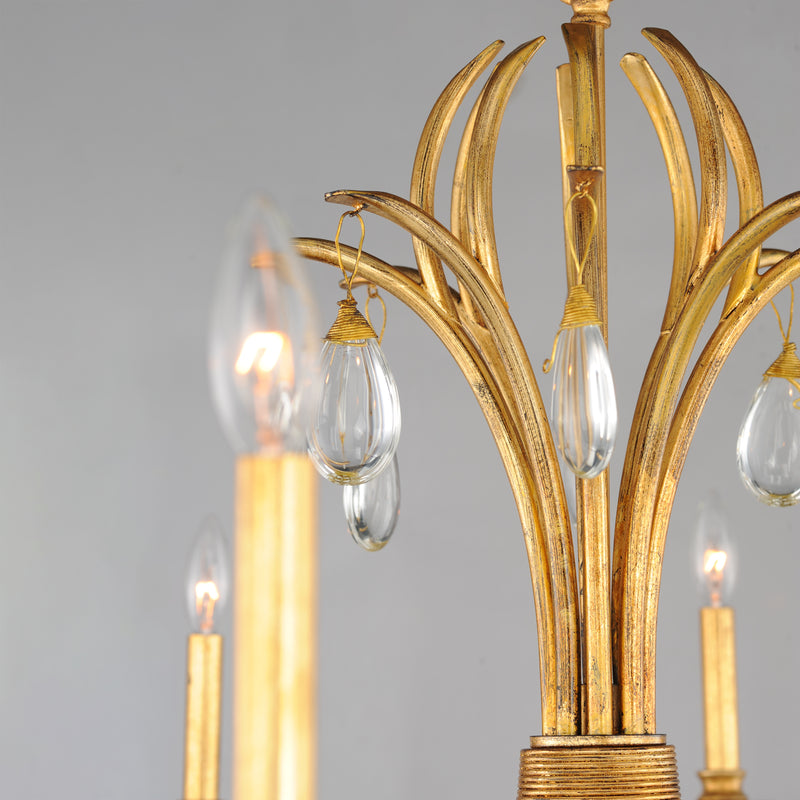 Maxim 12748CHGL Eden 8 Light Chandelier | Charcoal Gold Leaf