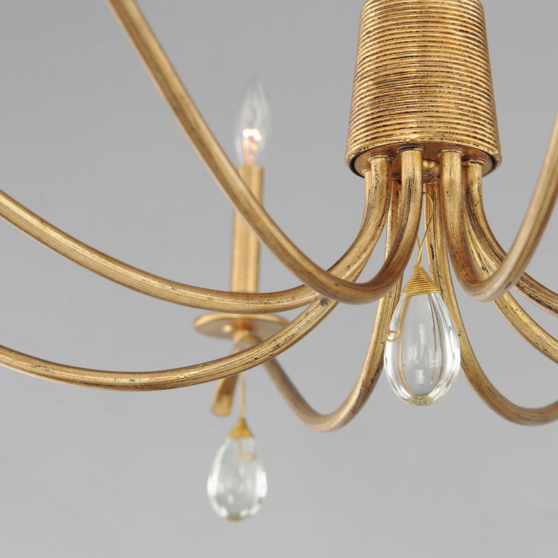 Maxim 12748CHGL Eden 8 Light Chandelier | Charcoal Gold Leaf