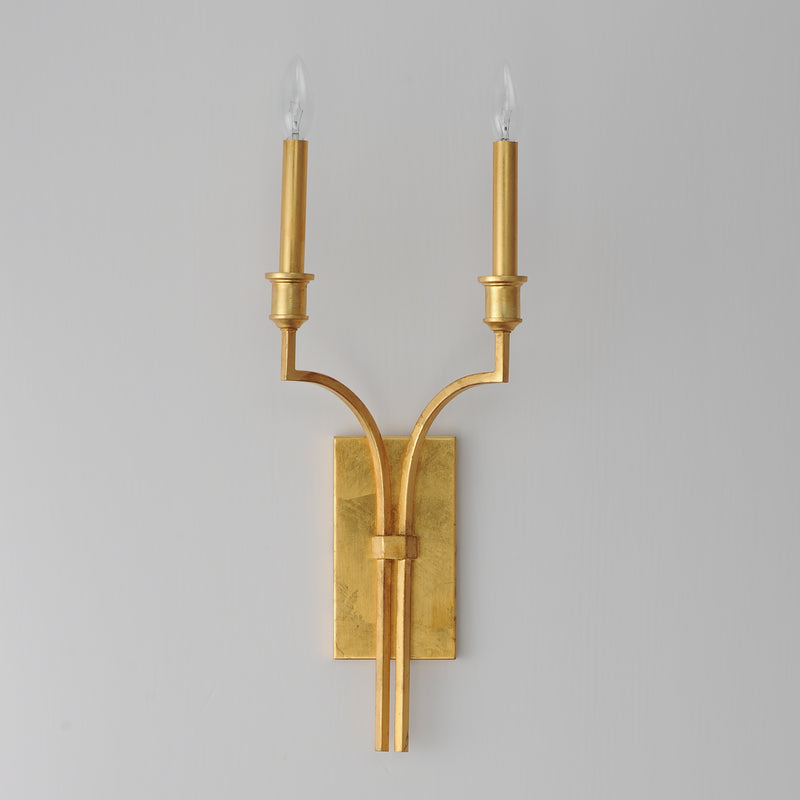 Maxim 12782GL Normandy 2 Light Sconce | Gold Leaf